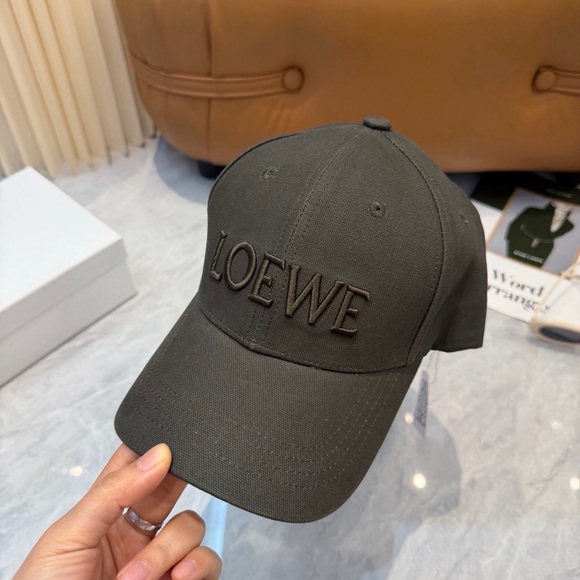 Loewe Accessories - Loewe black Green Embroidered Logo Baseball Cap